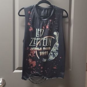 Distressed Led Zepplin World Tour Muscle Tank